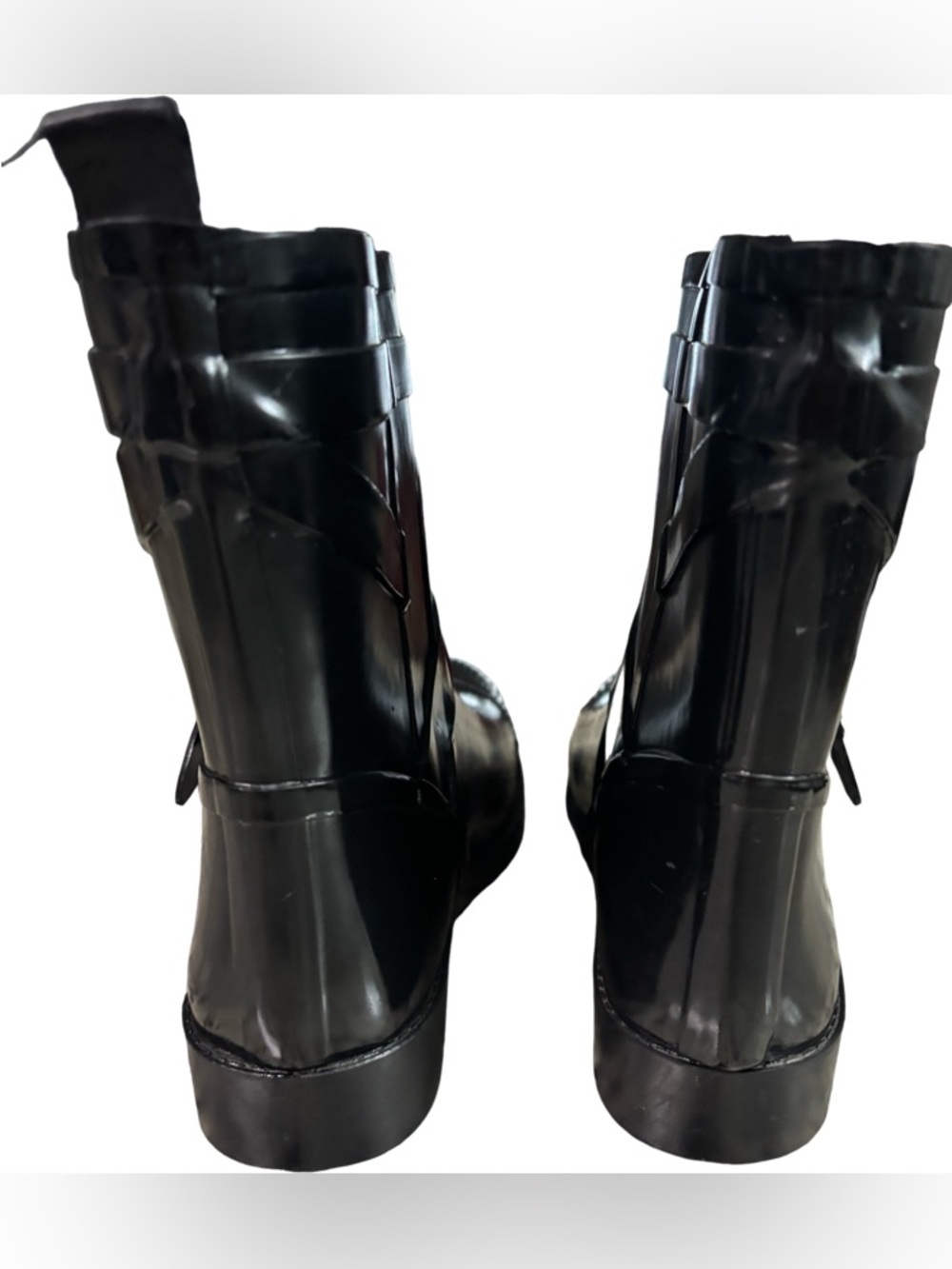 COACH Lester Short Rainboots  A8805 Rubber cap toe ankle buckle strap Size 8 B - Picture 6 of 10
